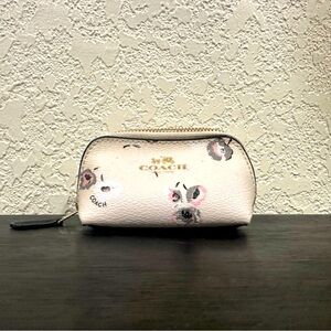 Coach F65440 White Wildflower Coin Zip